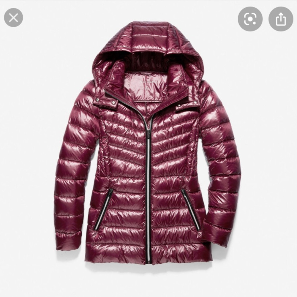 Lightweight coat Cole Haan glossy womens ultra S